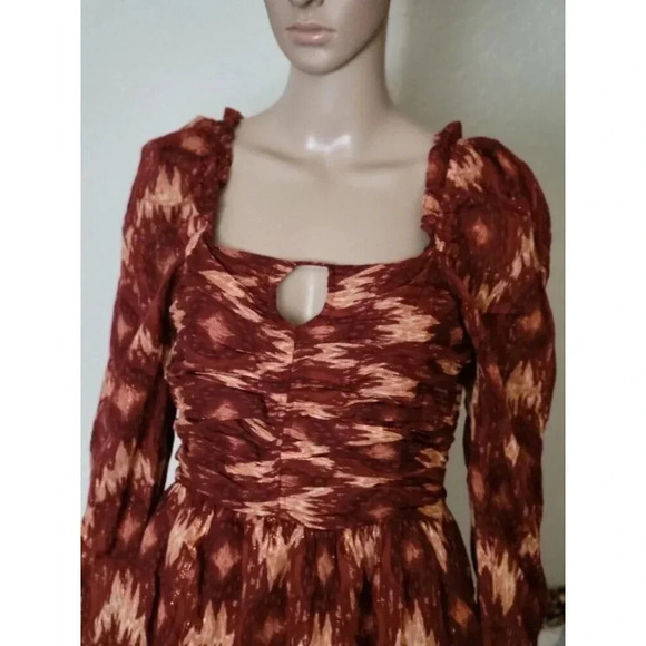 House of Harlow 1960 boho ruffle tiered long sleeve dress size medium - Picture 7 of 11